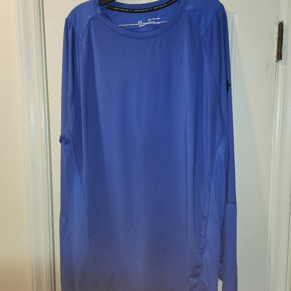 Men UnderArmour Moisture wicking long sleeved shirt, Royal Blue XXL